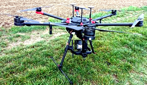 Drone with multispectral remote sensors (Photo: FZJ). 