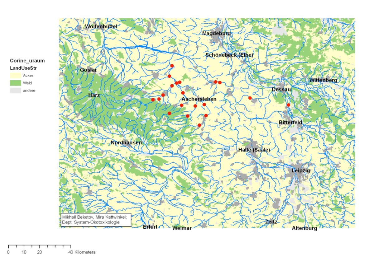 Figure 2: Sample sites in the TERENO, Harz Central Germany Lowland area