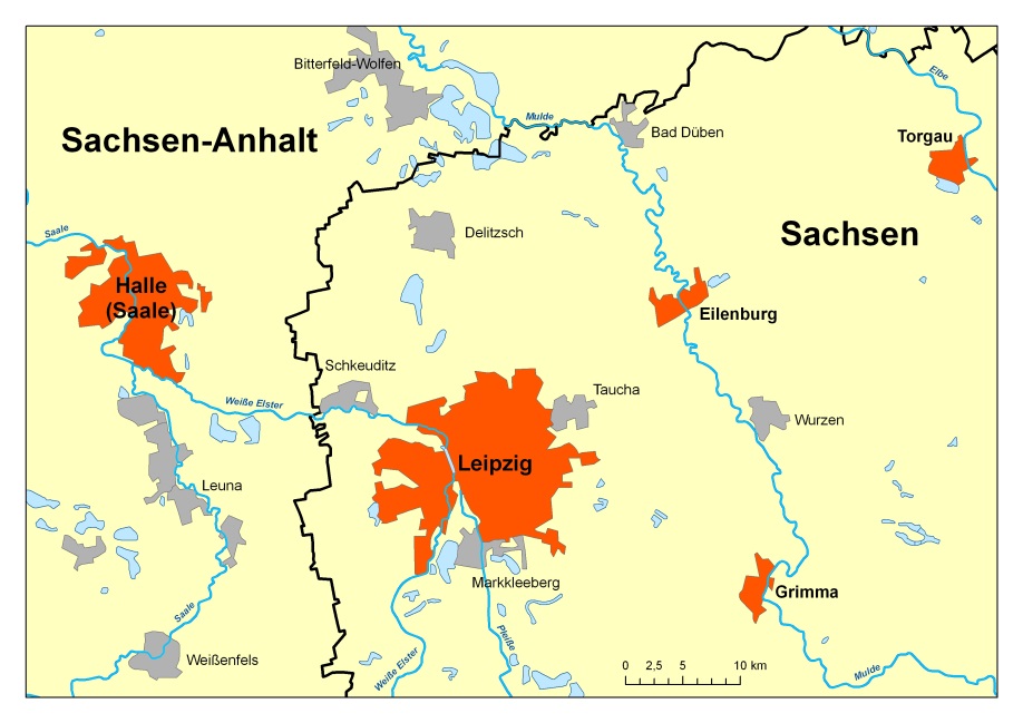 Fig. 1: Urban agglomeration Leipzig - Halle